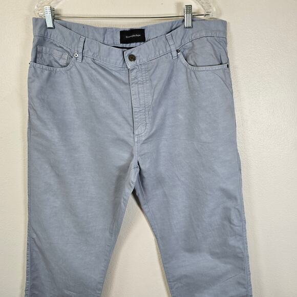 Ermenegildo Zegna Pants Men's 40 Blue Cotton Linen Blend Coastal Casual READ - Picture 3 of 12